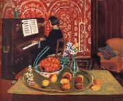 Woman playing the piano and still life Henri Matisse
